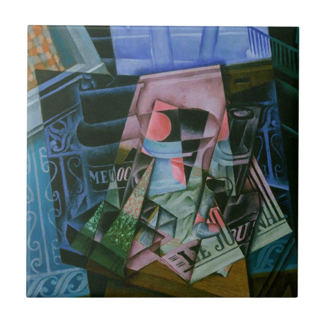 Still Life Before an Open Window by Juan Gris Ceramic Tile (Front)