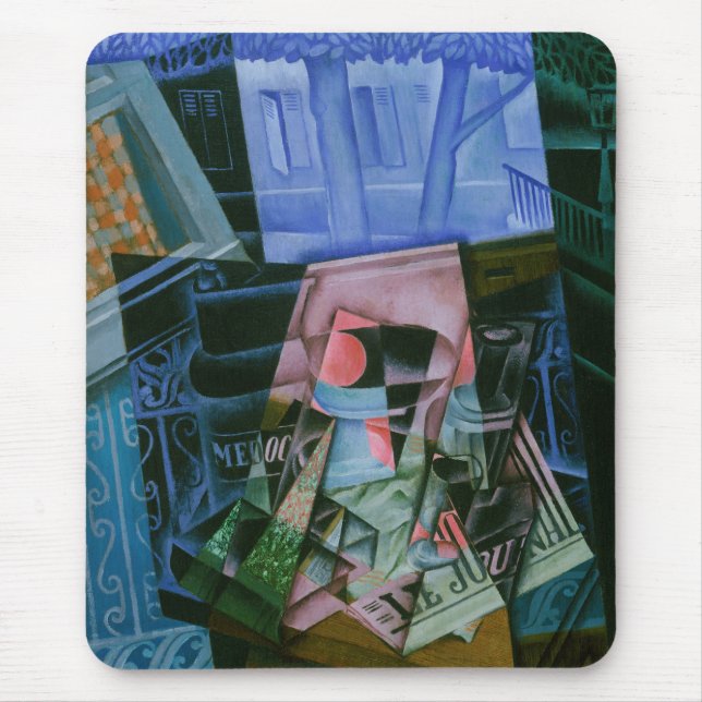 Still Life Before an Open Window by Juan Gris Mouse Pad (Front)