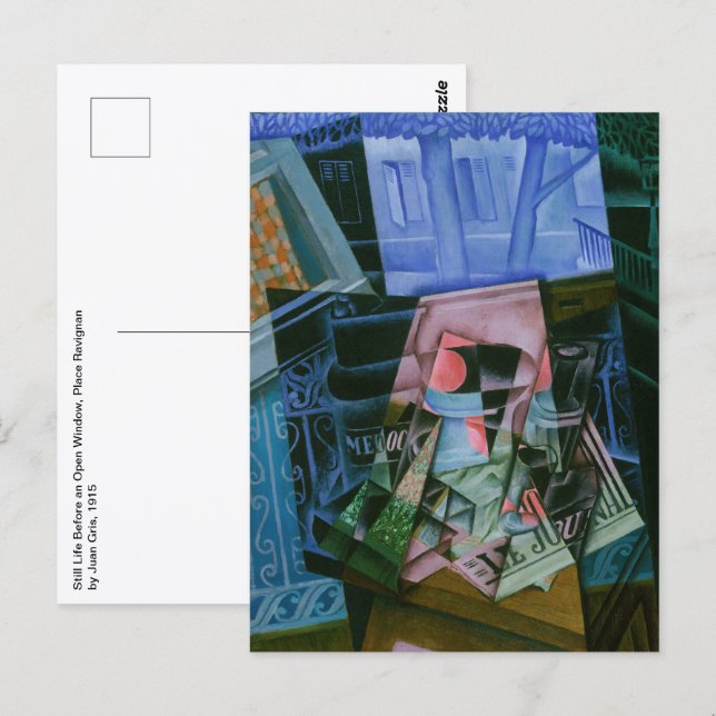 Still Life Before an Open Window by Juan Gris Postcard (Front/Back)