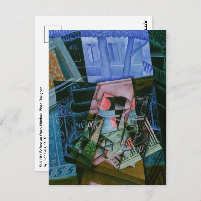 Still Life Before an Open Window by Juan Gris Postcard (Front/Back)
