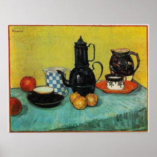 Still Life  Blue Enamel Coffeepot, etc. 1888 Poster