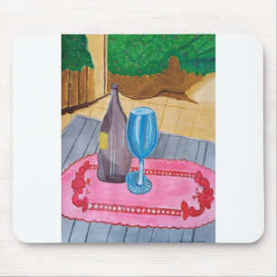 Still Life, bottle and glass Mouse Pad