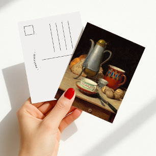 Still Life, Coffee and Potatoes   Albert Anker Postcard