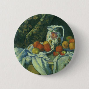 Still Life, Curtain and Pitcher by Paul Cezanne 6 Cm Round Badge