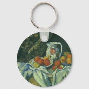 Still Life, Curtain and Pitcher by Paul Cezanne Key Ring