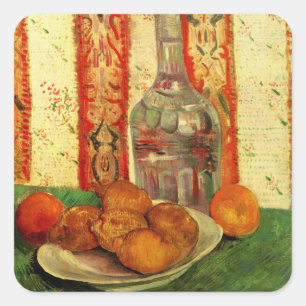Still Life Decanter and Lemons by Vincent van Gogh Square Sticker