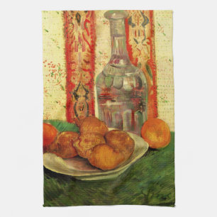 Still Life Decanter and Lemons by Vincent van Gogh Tea Towel