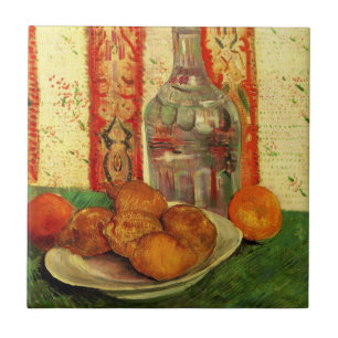 Still Life Decanter and Lemons by Vincent van Gogh Tile