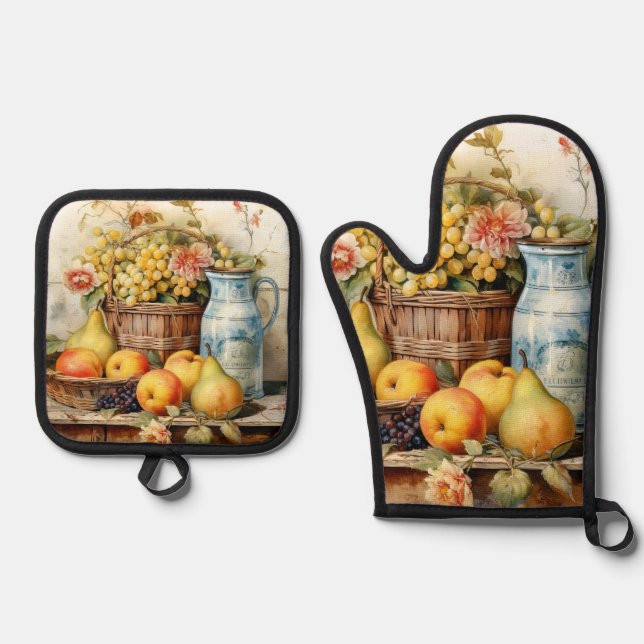 Still Life Design  Oven Mitt & Pot Holder Set (Front)