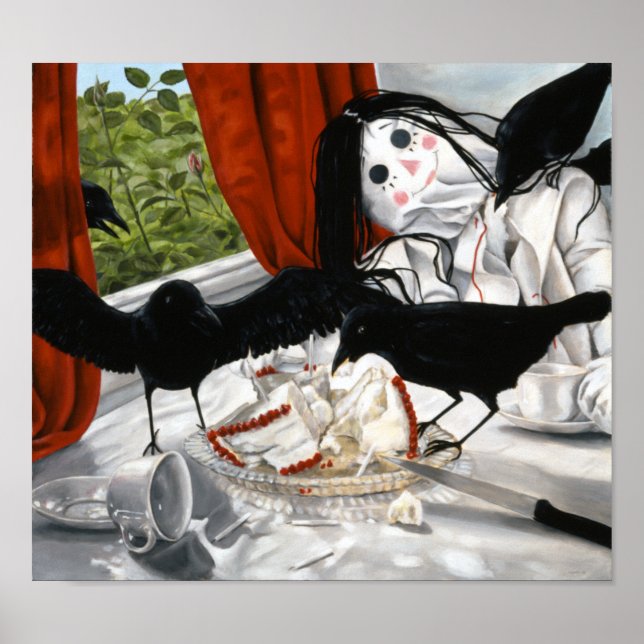 "Still Life Disrupted by Crows" by Cegavske Poster (Front)