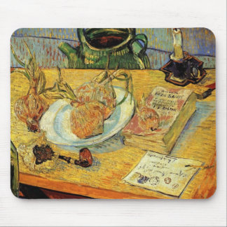 Still Life Drawing Board, Pipe, Onions and Sealing Mouse Pad