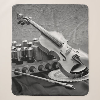 Still life fine art photography on musician techno sherpa blanket