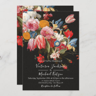Still life Floral Dark & Moody Wedding Invitation