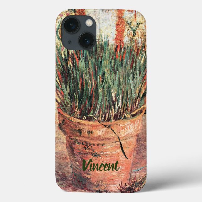 Still Life Flowerpot w Chives by Vincent van Gogh Case-Mate iPhone Case (Back)