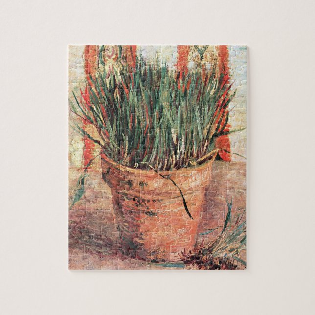 Still Life Flowerpot w Chives by Vincent van Gogh Jigsaw Puzzle (Vertical)