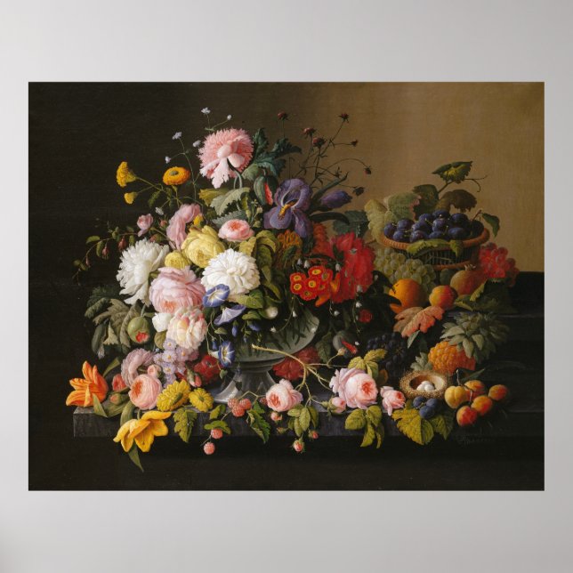 Still Life Flowers and Fruit 1850–55 Poster (Front)