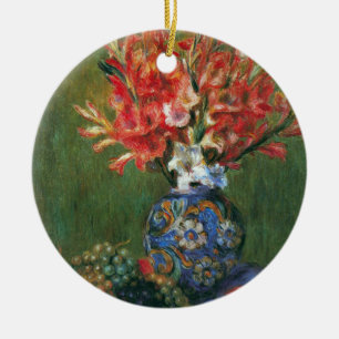 Still Life Flowers and Fruit by Pierre Renoir Ceramic Tree Decoration