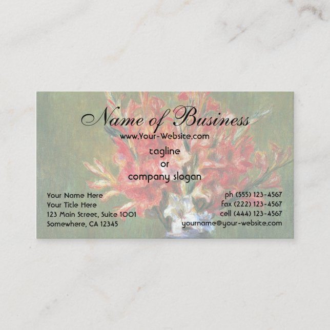 Still Life Flowers and Fruit by Renoir Business Card (Front)