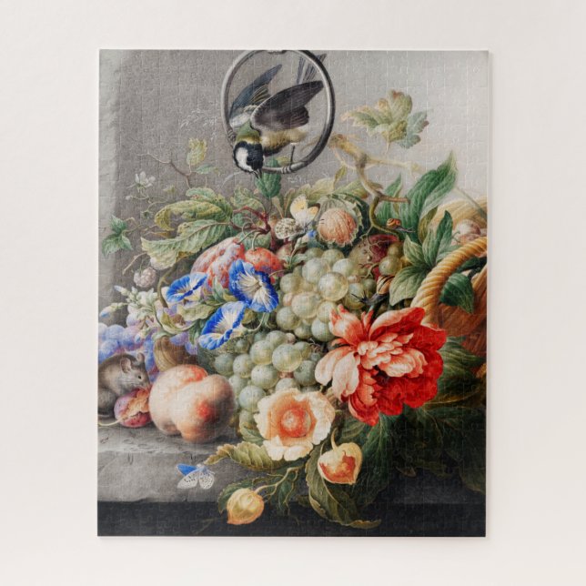 Still Life Flowers and Fruits Classical Art Jigsaw Puzzle (Vertical)
