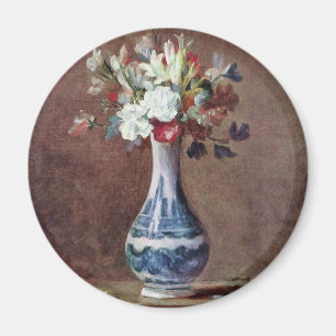Still Life Flowers In A Vase By Chardin Jean-Bapti Magnet