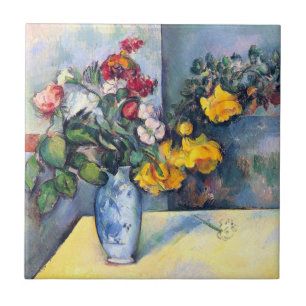 Still Life Flowers in a Vase By Paul Cezanne Ceramic Tile