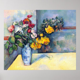 Still Life Flowers in a Vase By Paul Cezanne Poster
