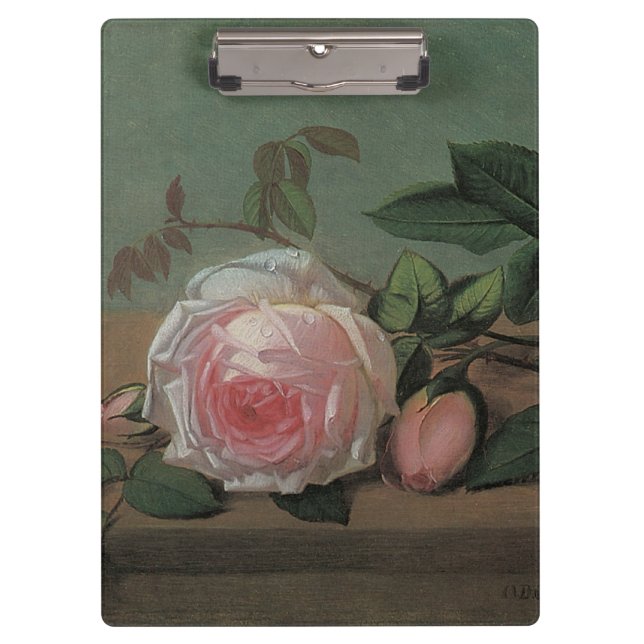 Still Life Flowers on a Ledge by Otto Ottesen Clipboard (Front)