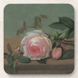 Still Life Flowers on a Ledge by Otto Ottesen Coaster