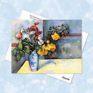 Still Life Flowers Vase Paul Cezanne Postcard