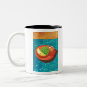 Still Life- Fruit on the Plate Two-Tone Coffee Mug