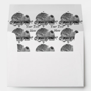 still life fun picture of slippers shredded by dog envelope