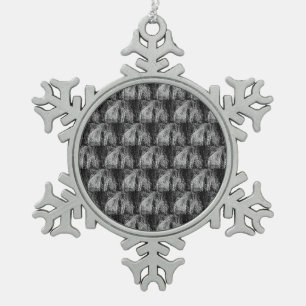 still life home snowflake pewter christmas ornament