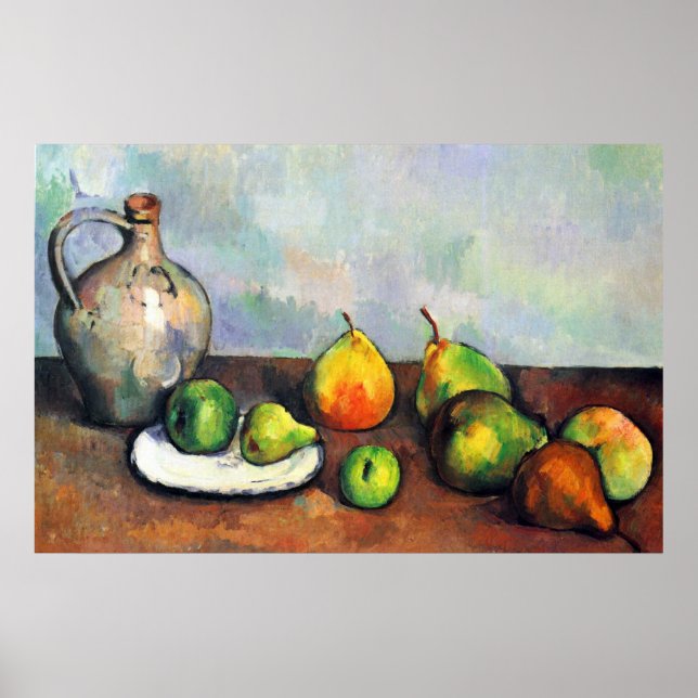 Still Life, Jar and Fruit by Paul Cezanne Poster (Front)