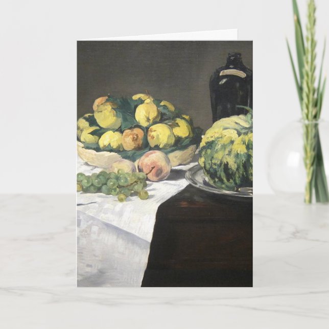 Still Life Lemon Peaches by Manet Impressionist Card (Front)