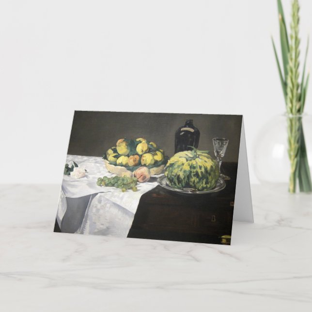 Still Life Lemon Peaches by Manet Impressionist Card (Front)