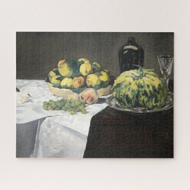 Still Life Lemon Peaches by Manet Impressionist Jigsaw Puzzle (Horizontal)