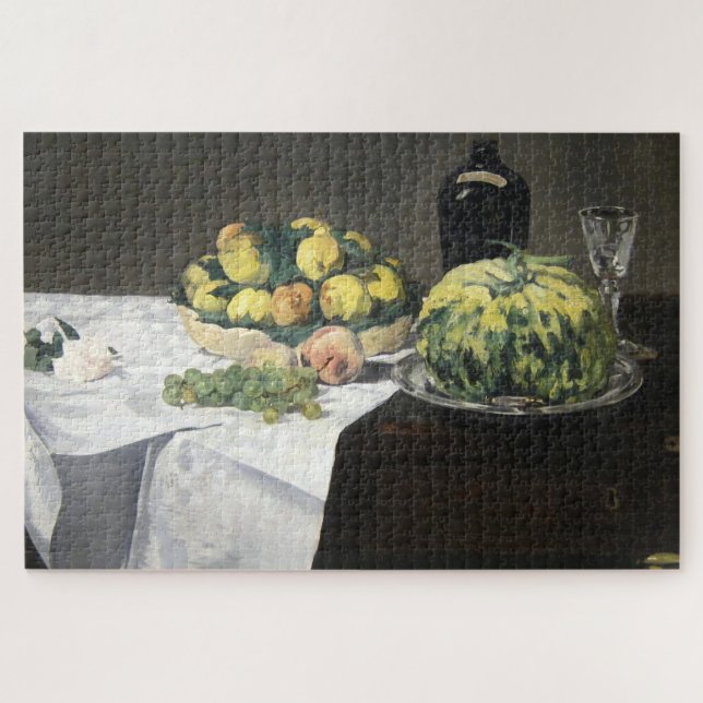 Still Life Lemon Peaches by Manet Impressionist Jigsaw Puzzle (Horizontal)
