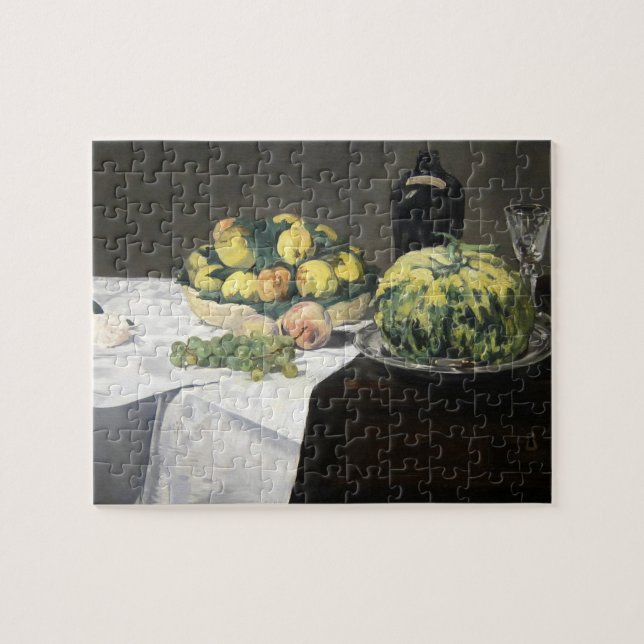 Still Life Lemon Peaches by Manet Impressionist Jigsaw Puzzle (Horizontal)