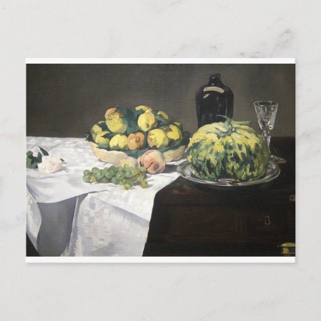 Still Life Lemon Peaches by Manet Impressionist Postcard (Front)