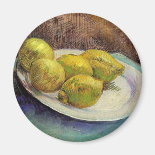 Still Life Lemons on a Plate by Vincent van Gogh Magnet