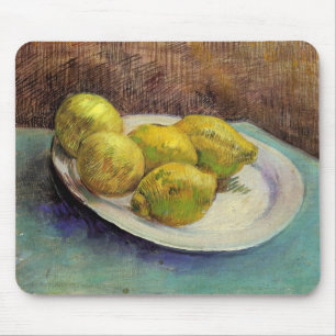 Still Life Lemons on a Plate by Vincent van Gogh Mouse Pad