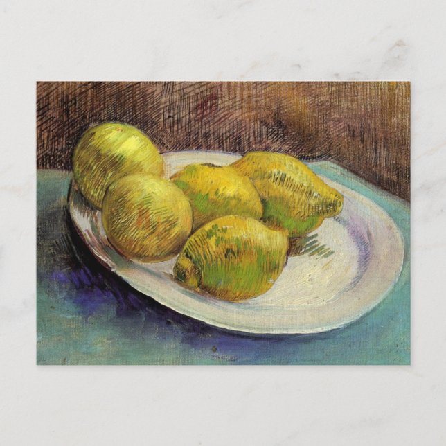 Still Life Lemons on a Plate by Vincent van Gogh Postcard (Front)