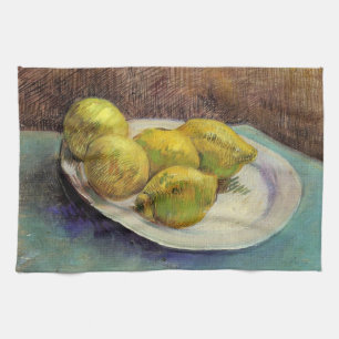 Still Life Lemons on a Plate by Vincent van Gogh Tea Towel