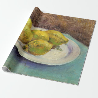 Still Life Lemons on a Plate by Vincent van Gogh Wrapping Paper