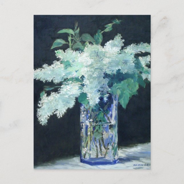 Still Life Lilac Bouquet by Manet Impressionist Postcard (Front)