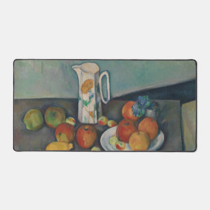 Still Life, Milk Jug and Fruit on a Table, Cezanne Desk Mat