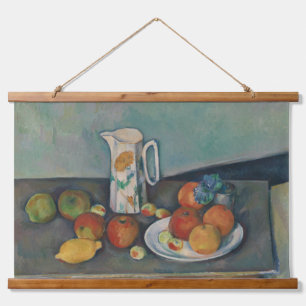Still Life, Milk Jug and Fruit on a Table, Cezanne Hanging Tapestry