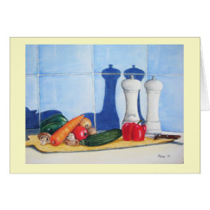 still life mixed vegatable painting blank art card