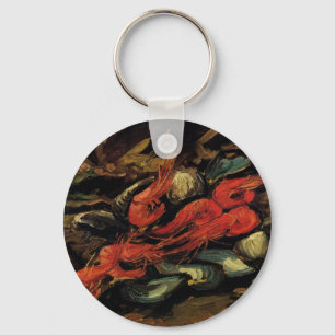 Still Life Mussels and Shrimp by Vincent van Gogh Key Ring