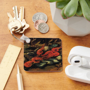 Still Life Mussels and Shrimp by Vincent van Gogh Key Ring